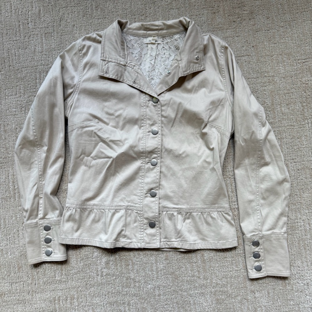 Maurices Cream Lace Accent Jacket